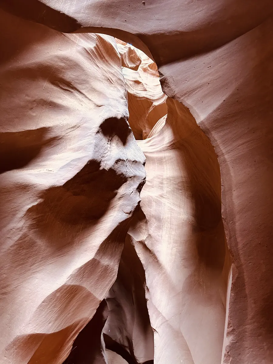 Pale swirling sandstone in Lower Antelope Canyon